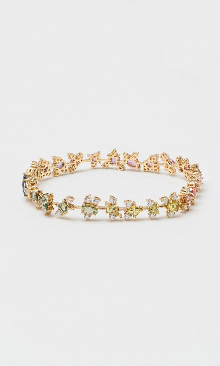 Hogans Family Jewellers 18K YG Multi-Coloured Sapphire Fancy Cut Bracelet