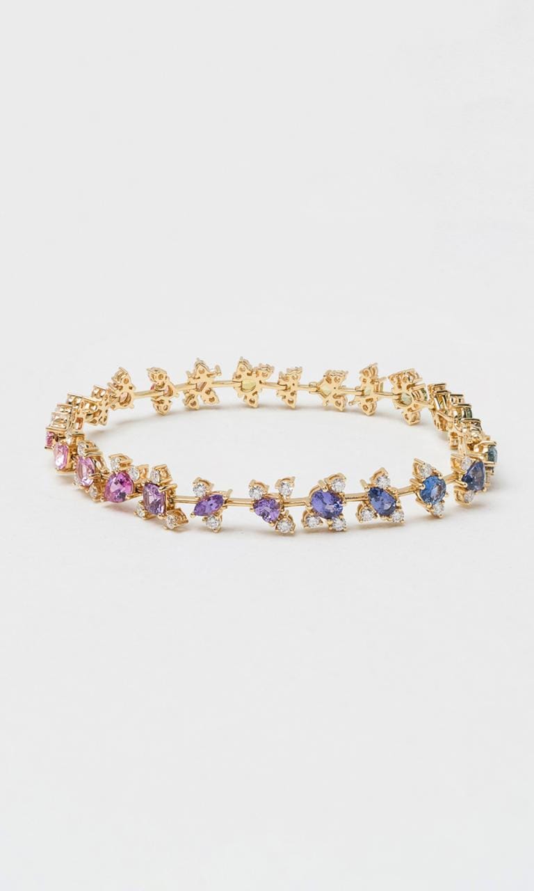 Hogans Family Jewellers 18K YG Multi-Coloured Sapphire Fancy Cut Bracelet