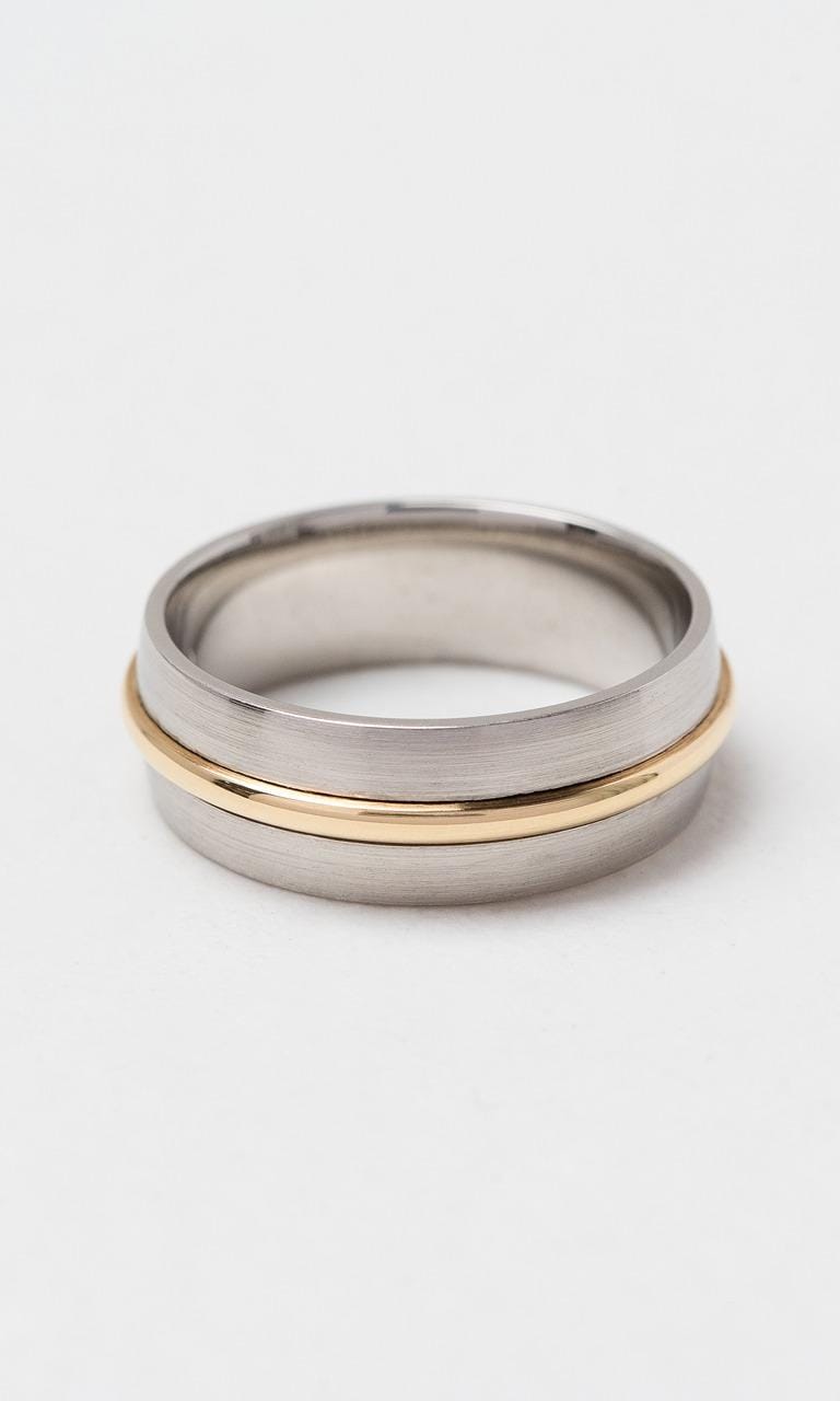 Hogans Family Jewellers 18K YG & Palladium 8mm Gents Band