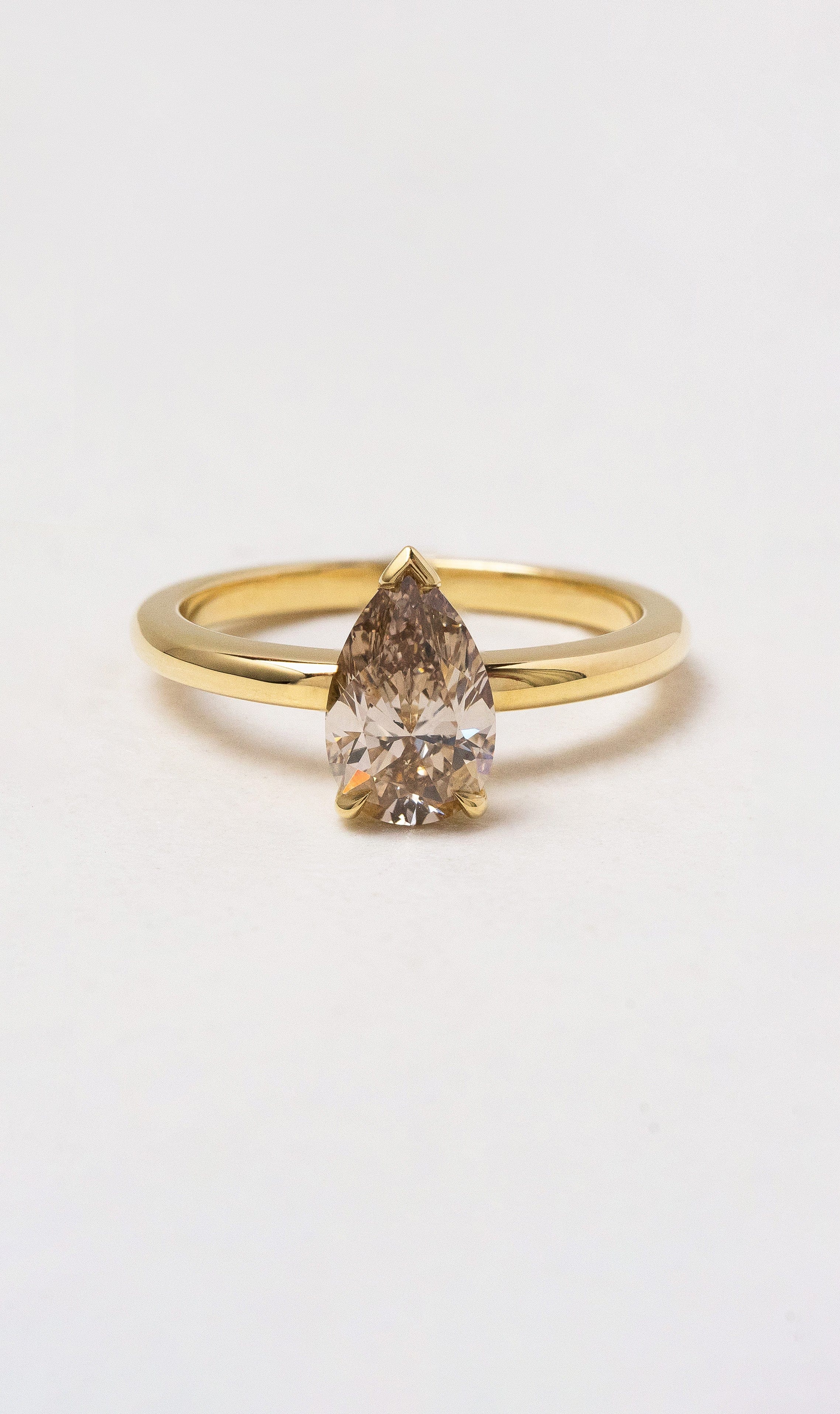 Hogans Family Jewellers 18K YG Pear Champagne Diamond Ring