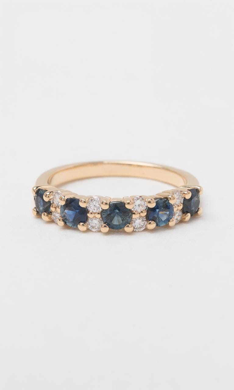 Hogans Family Jewellers 18K YG Round Brilliant Cut Sapphire Band