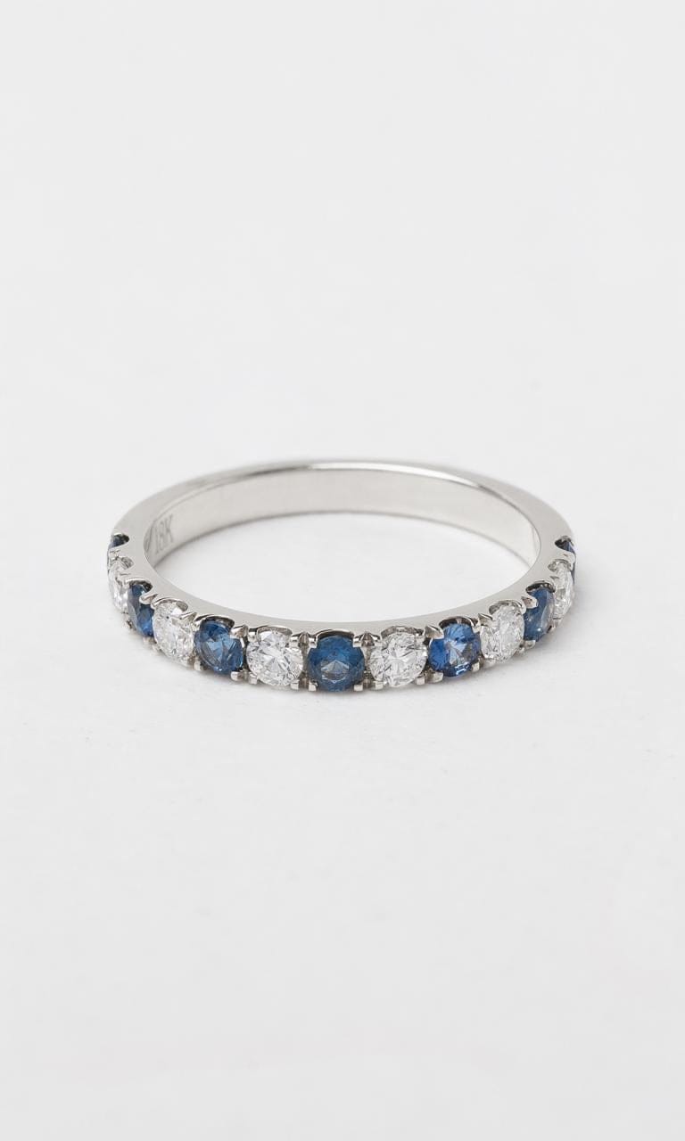 Hogans Family Jewellers 18K YG Round Brilliant Cut Sapphire Band