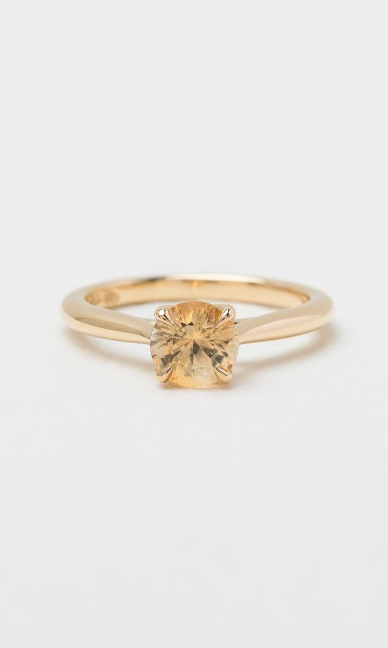 Hogans Family Jewellers 18K YG Round Brilliant Yellow Sapphire Solitaire Ring