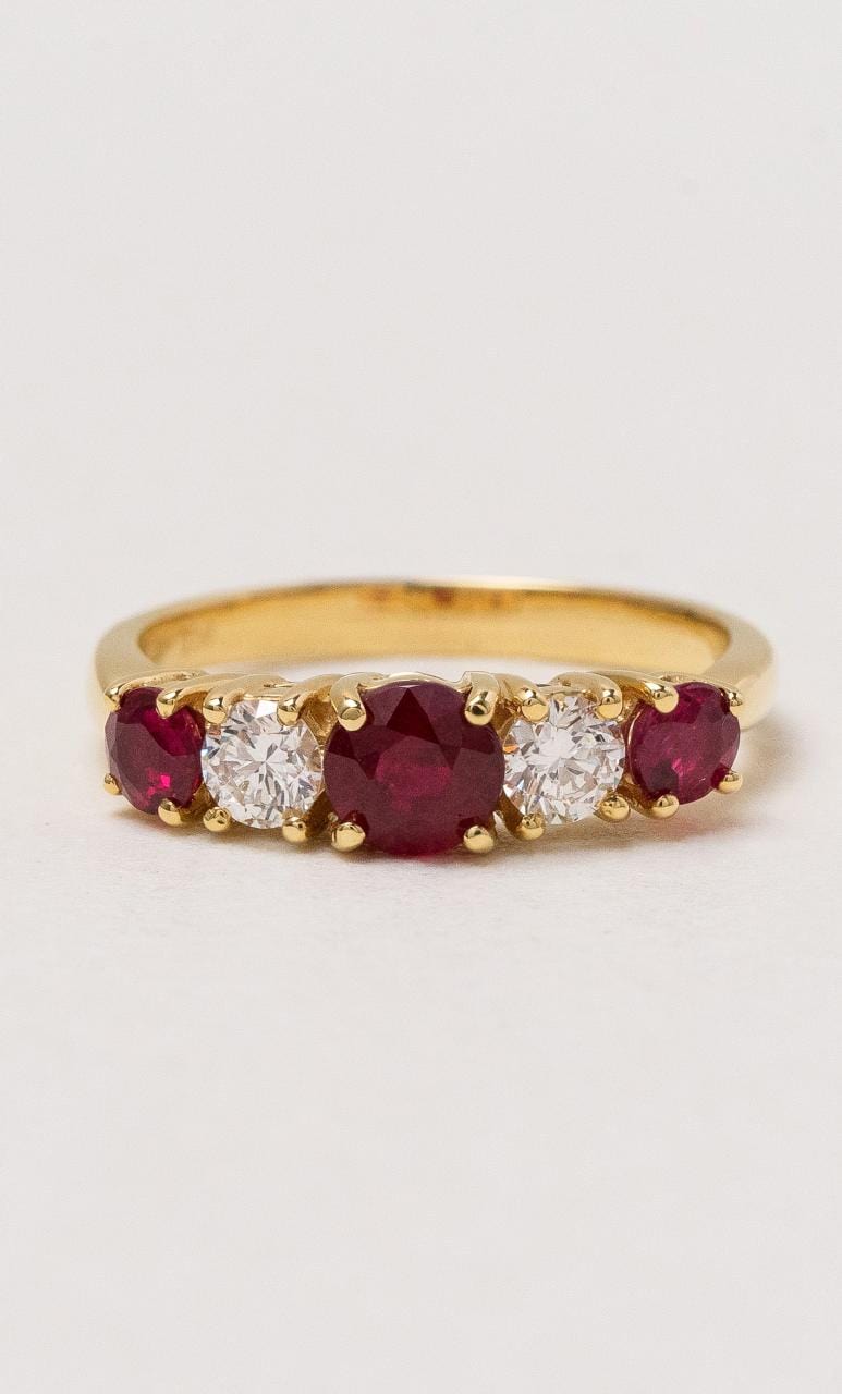 Hogans Family Jewellers 18K YG Ruby & Diamond Band