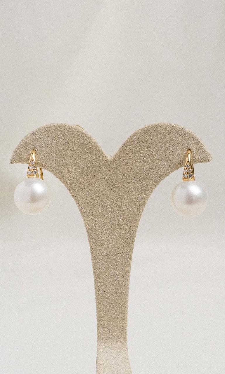 Hogans Family Jewellers 18K YG South Sea Pearl Drop Earrings