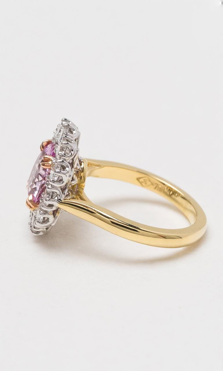 Hogans Family Jewellers 18K YRWG Oval Pink Sapphire & Diamond Ring