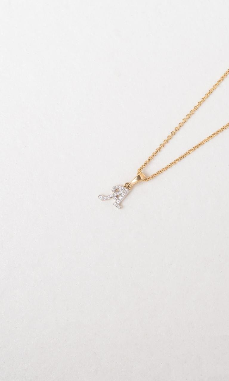 Hogans Family Jewellers 18K YWG 0.05ct TDW 'A' Initial Diamond Set Pendant