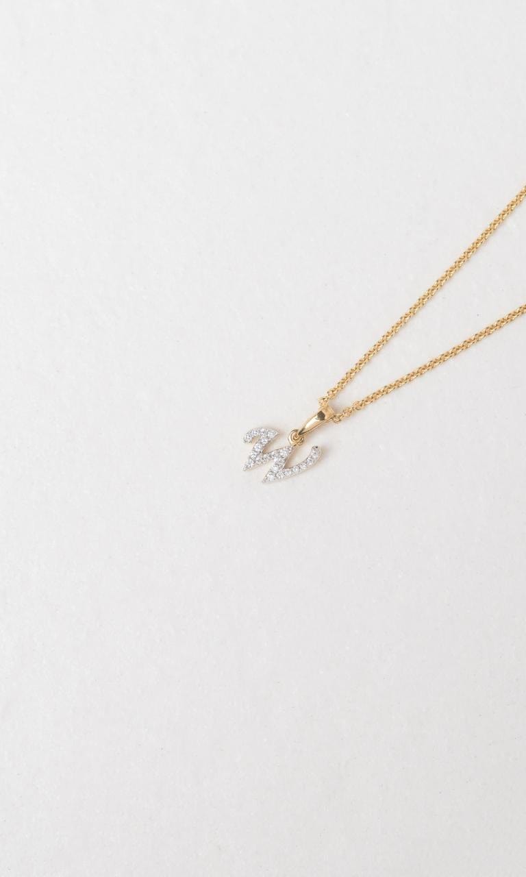 Hogans Family Jewellers 18K YWG 0.07ct TDW 'W' Initial Diamond Set Pendant