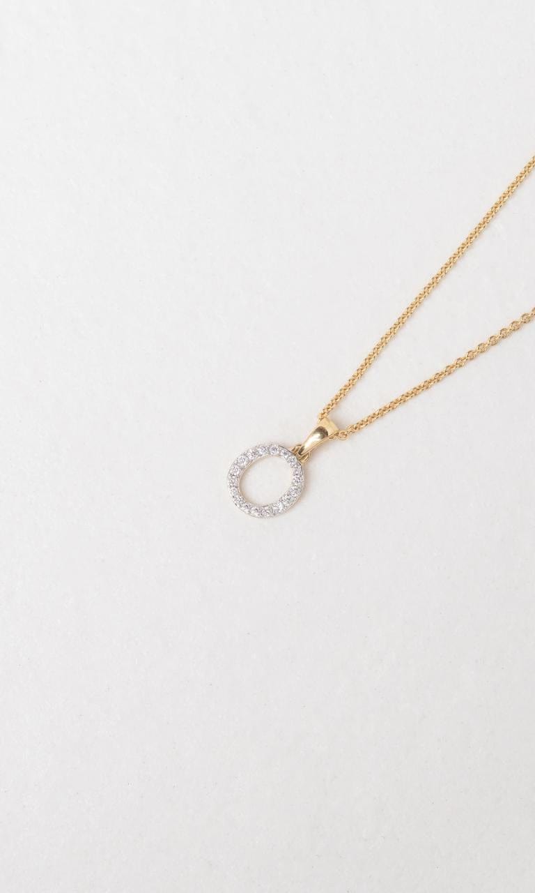 Hogans Family Jewellers 18K YWG 0.11ct TDW 'O' Initial Diamond Set Pendant