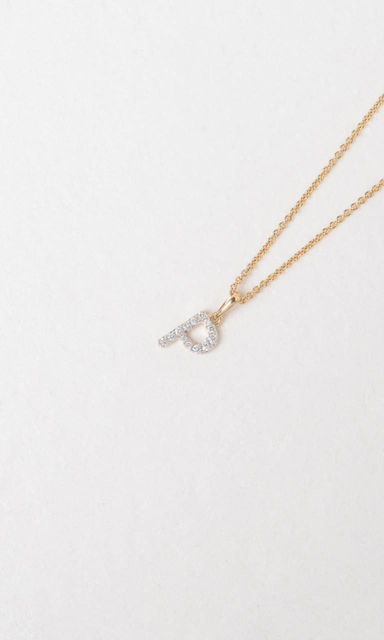 Hogans Family Jewellers 18K YWG 0.11ct TDW 'P' Initial Diamond Set Pendant