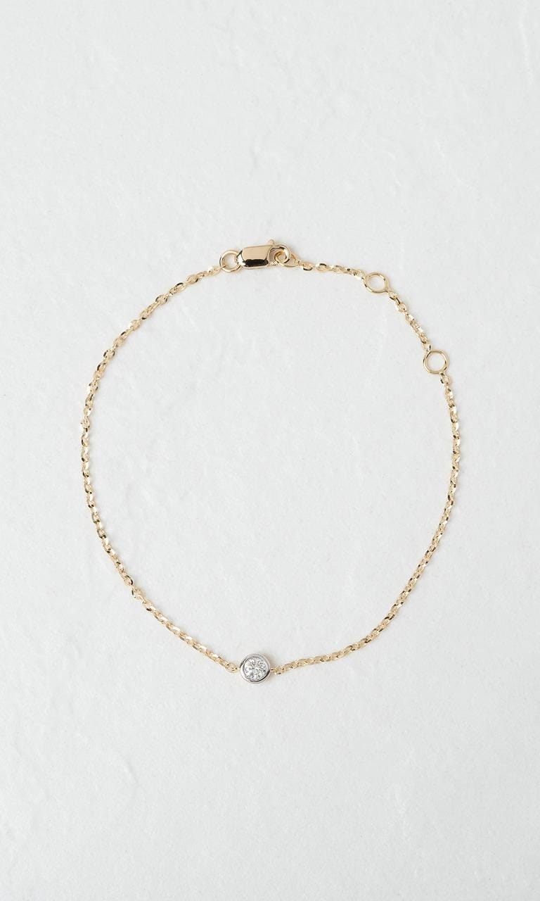 Hogans Family Jewellers 18K YWG 0.14ct Round Brilliant Cut Diamond Bracelet