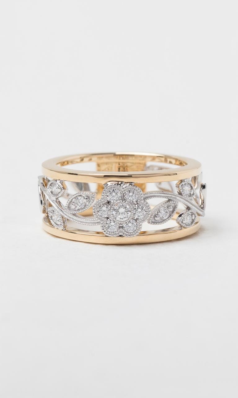 Hogans Family Jewellers 18K YWG 0.25ct TDW Round Brilliant Cut Diamond Decorative Wide Ring