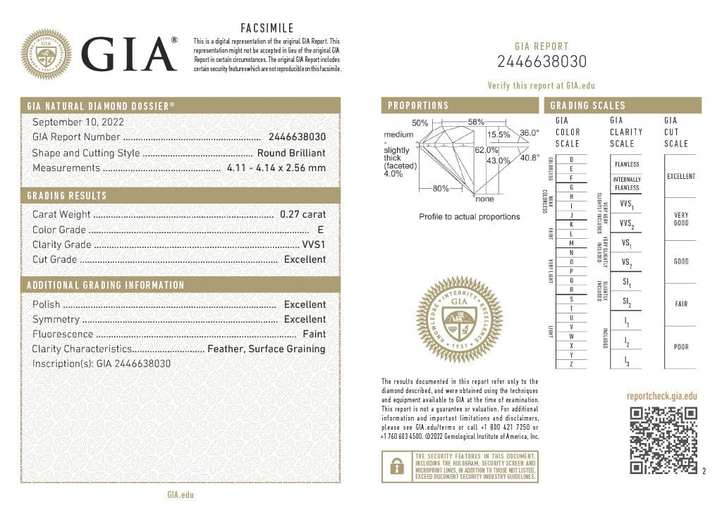 Hogans Family Jewellers 18K YWG 0.27ct Round Brilliant Cut White Diamond Solitaire Pendant