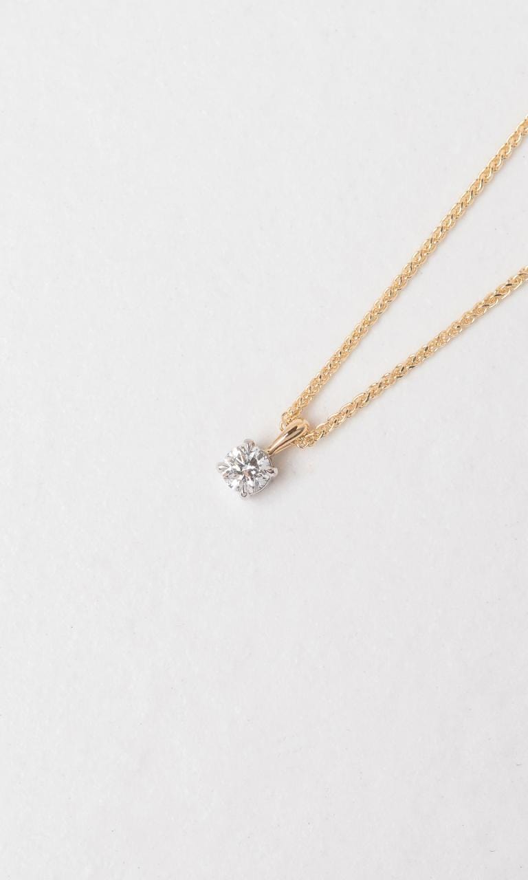 Hogans Family Jewellers 18K YWG 0.30ct Round Brilliant Diamond Solitaire Pendant