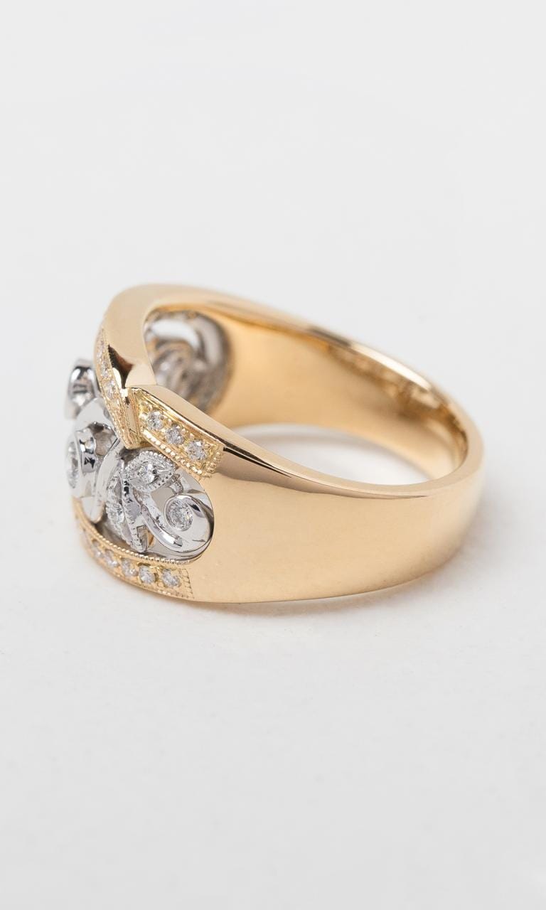 Hogans Family Jewellers 18K YWG 0.46ct TDW Round Brilliant Cut Diamond Wide Dress Ring