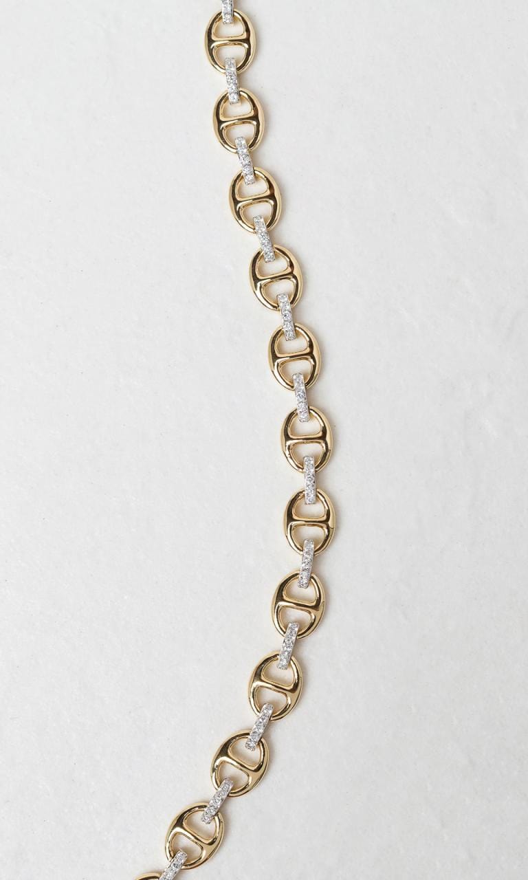 Hogans Family Jewellers 18K YWG 0.50ct TDW Round Brilliant Cut Diamond Anchor Link Bracelet