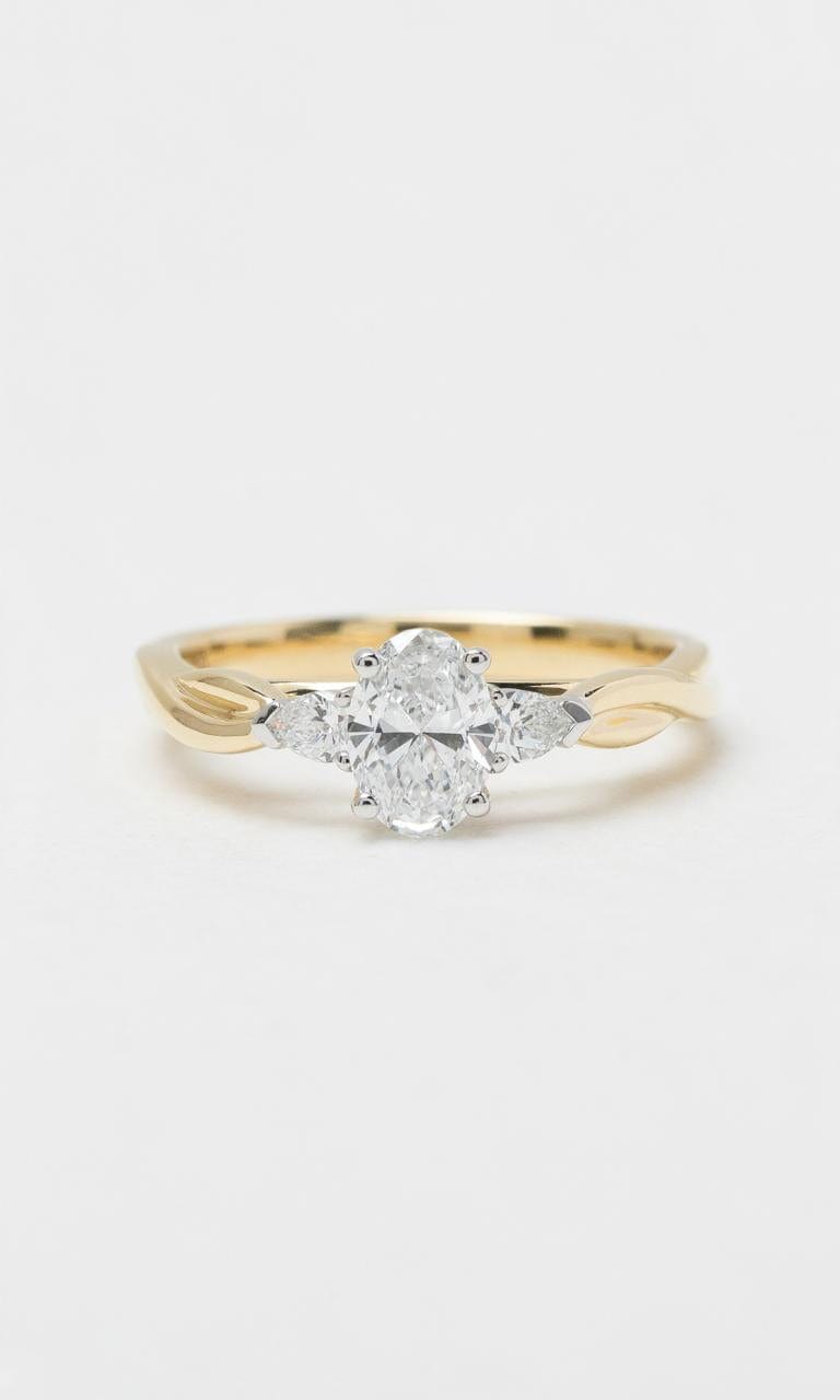 Hogans Family Jewellers 18K YWG 0.65ct TDW Oval Cut Diamond Trilogy Ring