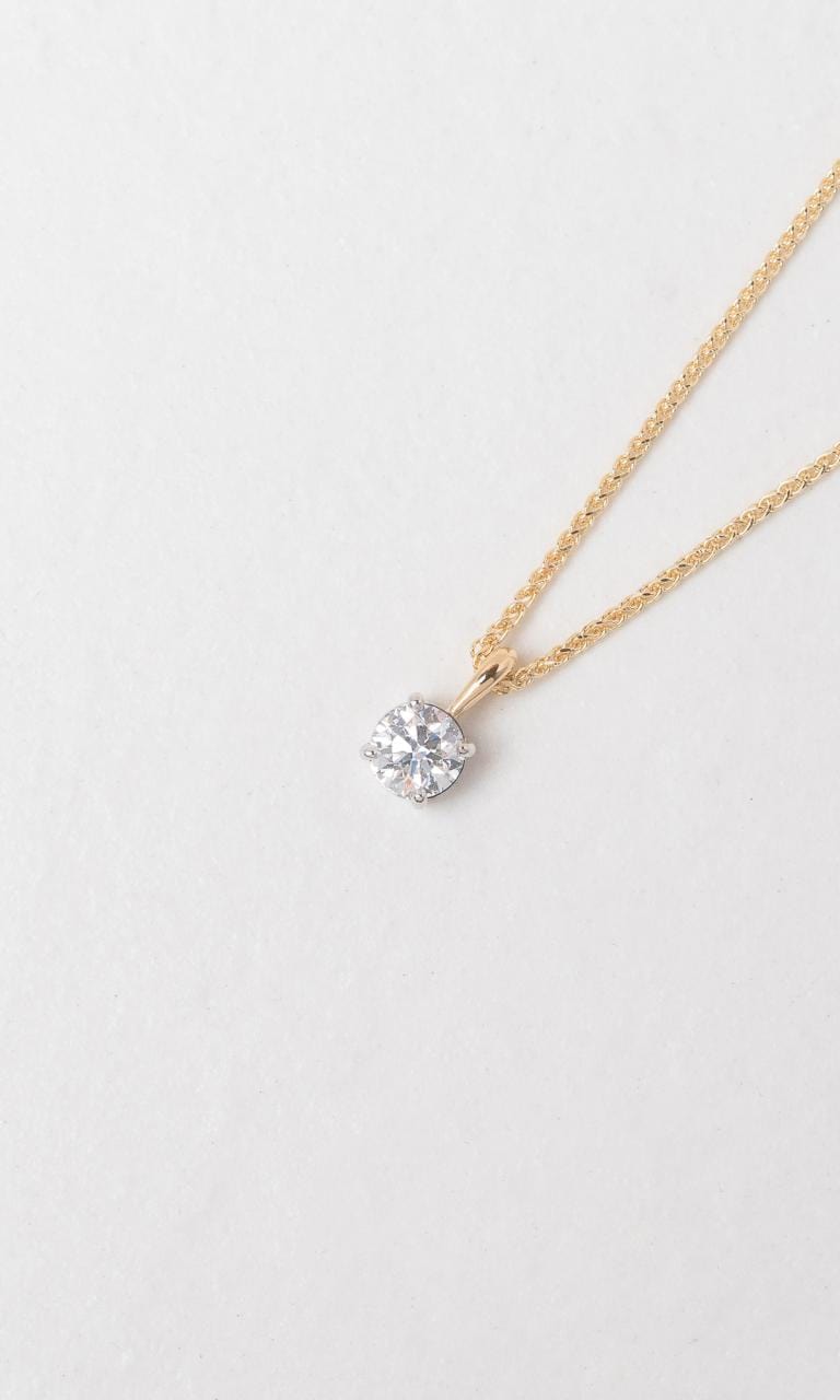 Hogans Family Jewellers 18K YWG 0.70ct Round Brilliant Diamond Solitaire Pendant