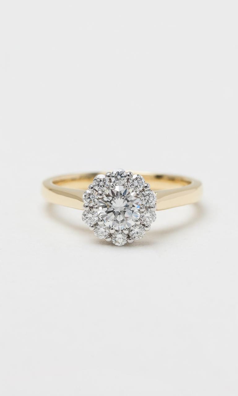 Hogans Family Jewellers 18K YWG 0.80ct TDW Round Brilliant Diamond Halo Ring
