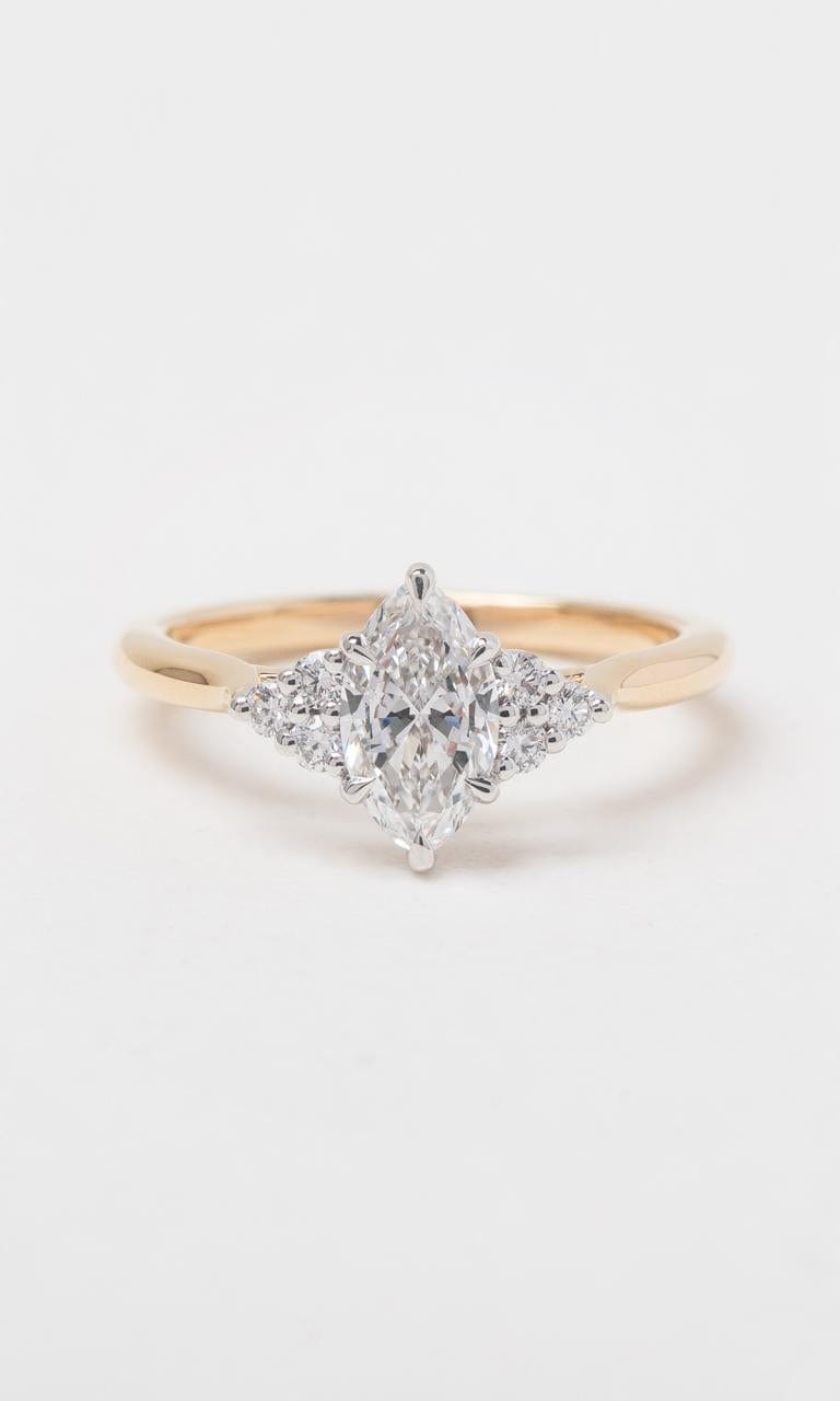 Hogans Family Jewellers 18K YWG 0.82ct TDW Marquise Cut Diamond Trilogy Ring