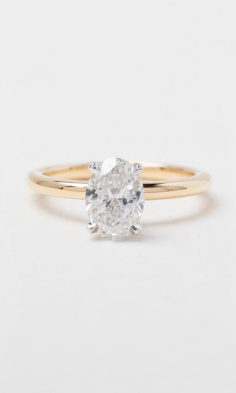 Hogans Family Jewellers 18K YWG 1.00ct Oval Cut Diamond Solitaire Ring