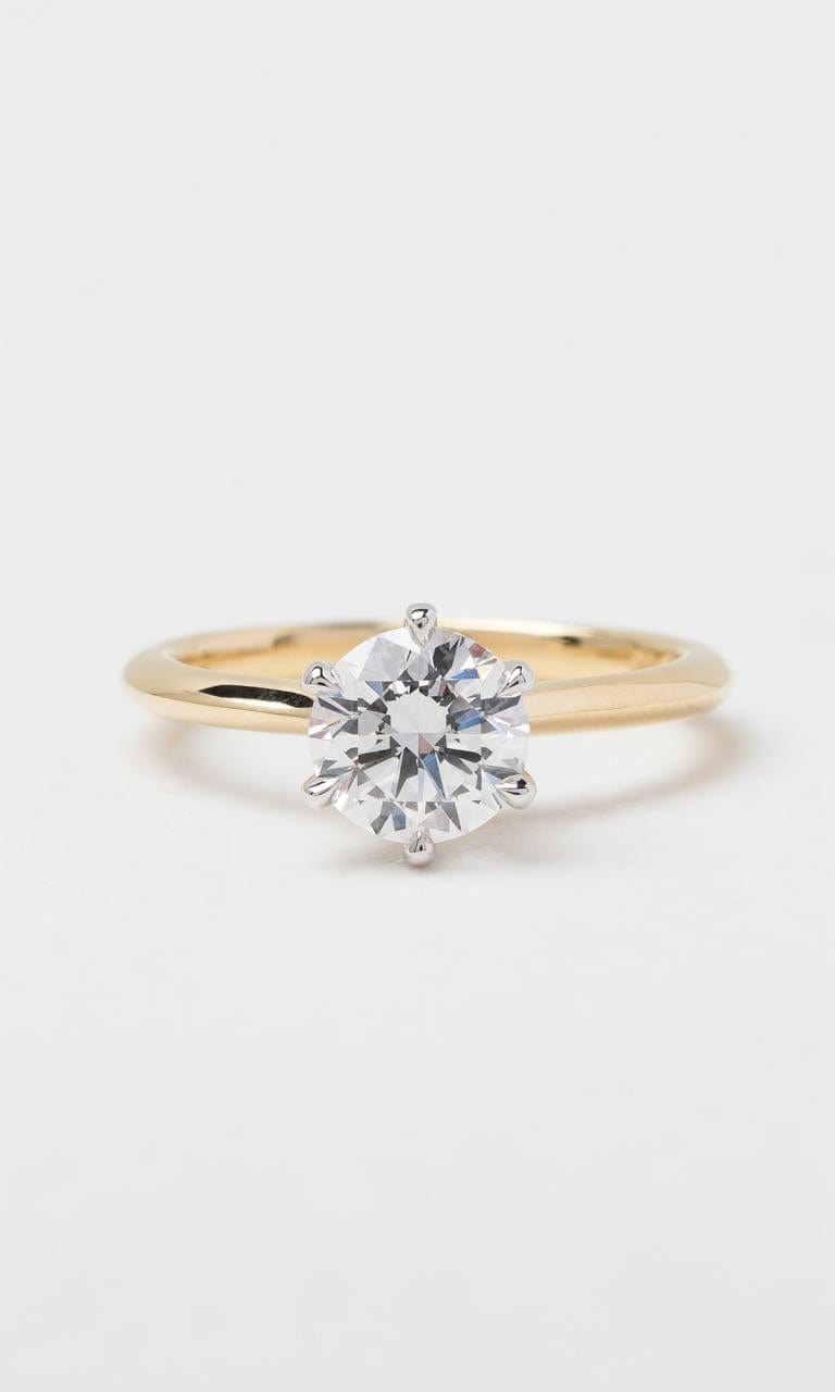 Hogans Family Jewellers 18K YWG 1.00ct Round Brilliant Solitaire Diamond Ring