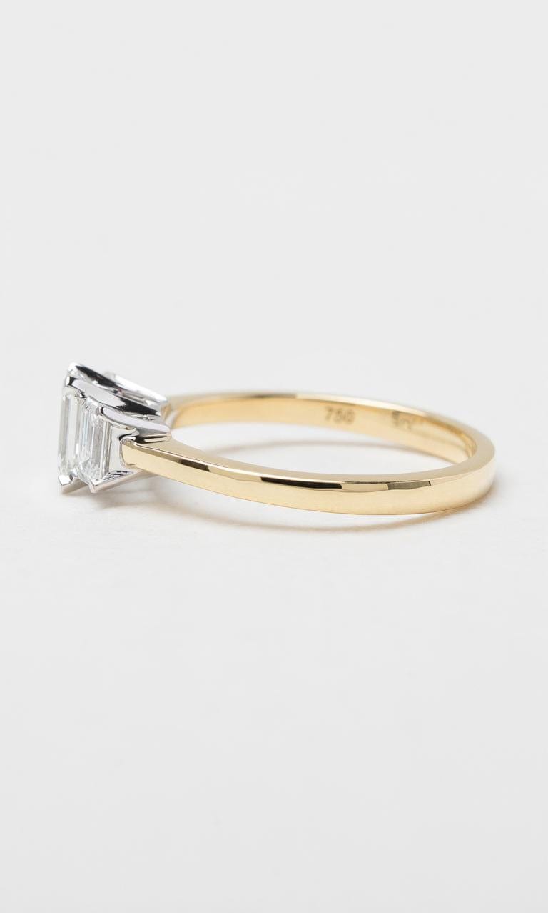Hogans Family Jewellers 18K YWG 1.02ct TDW Emerald Cut Diamond Trilogy Ring