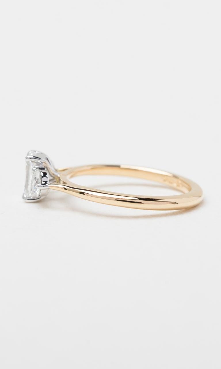 Hogans Family Jewellers 18K YWG 1.20ct TDW Emerald Cut Diamond Trilogy Ring