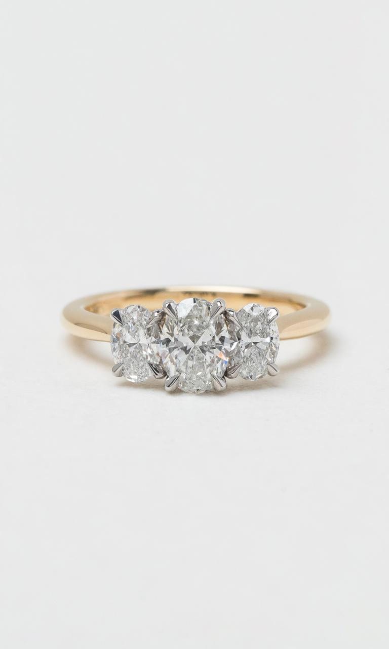 Hogans Family Jewellers 18K YWG 1.20ct TDW Oval Cut Diamond Trilogy Ring