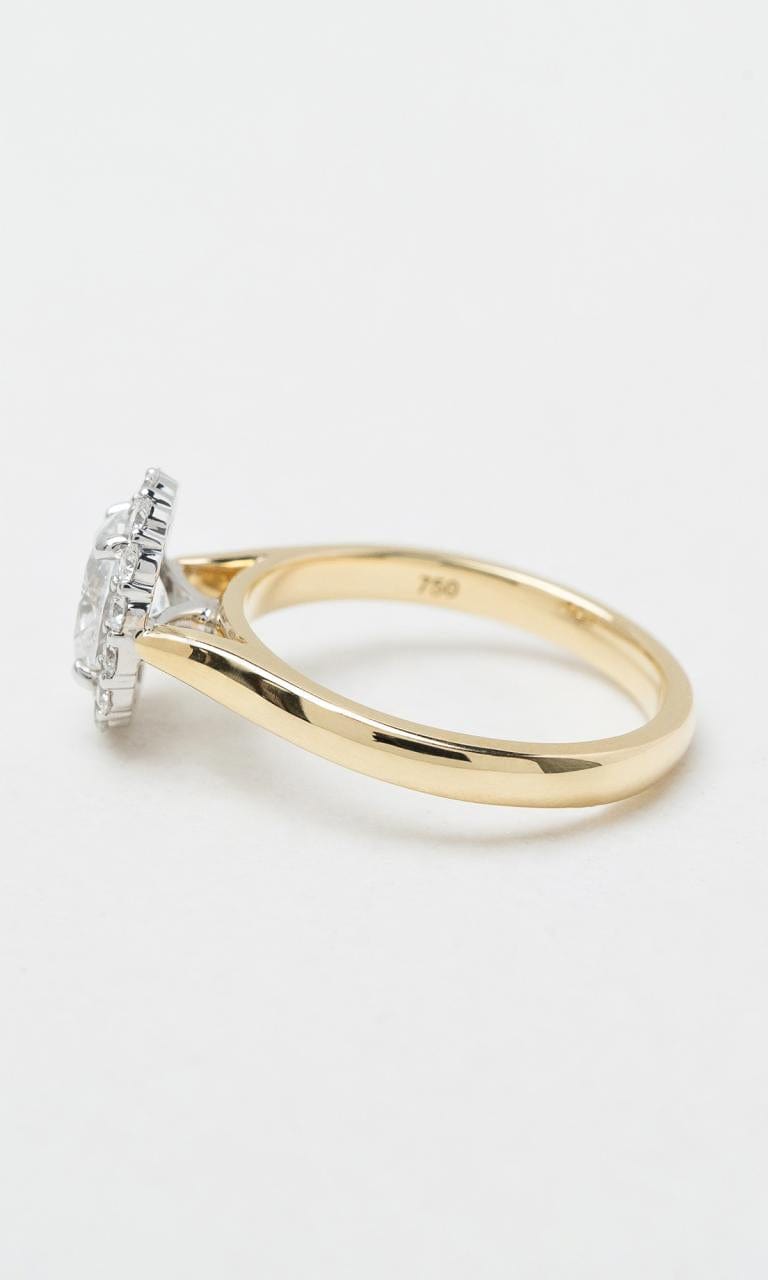 Hogans Family Jewellers 18K YWG 1.24ct TDW Oval Cut Diamond Halo Ring