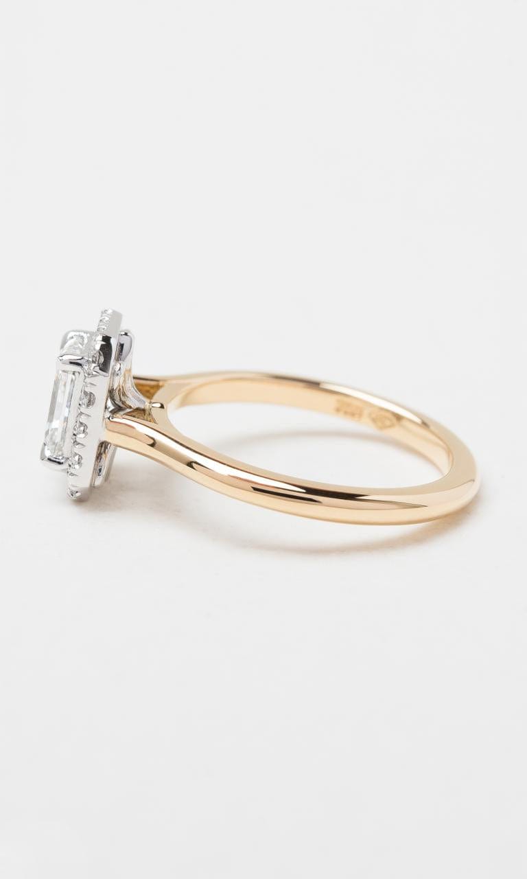 Hogans Family Jewellers 18K YWG 1.24ct TDW Radiant Cut Diamond Halo Ring