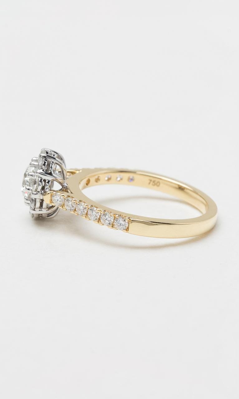 Hogans Family Jewellers 18K YWG 1.40ct TDW Round Brilliant Diamond Halo Ring