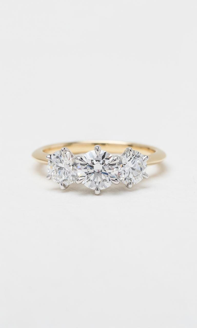 Hogans Family Jewellers 18K YWG 1.40ct TDW Round Brilliant Diamond Trilogy Ring