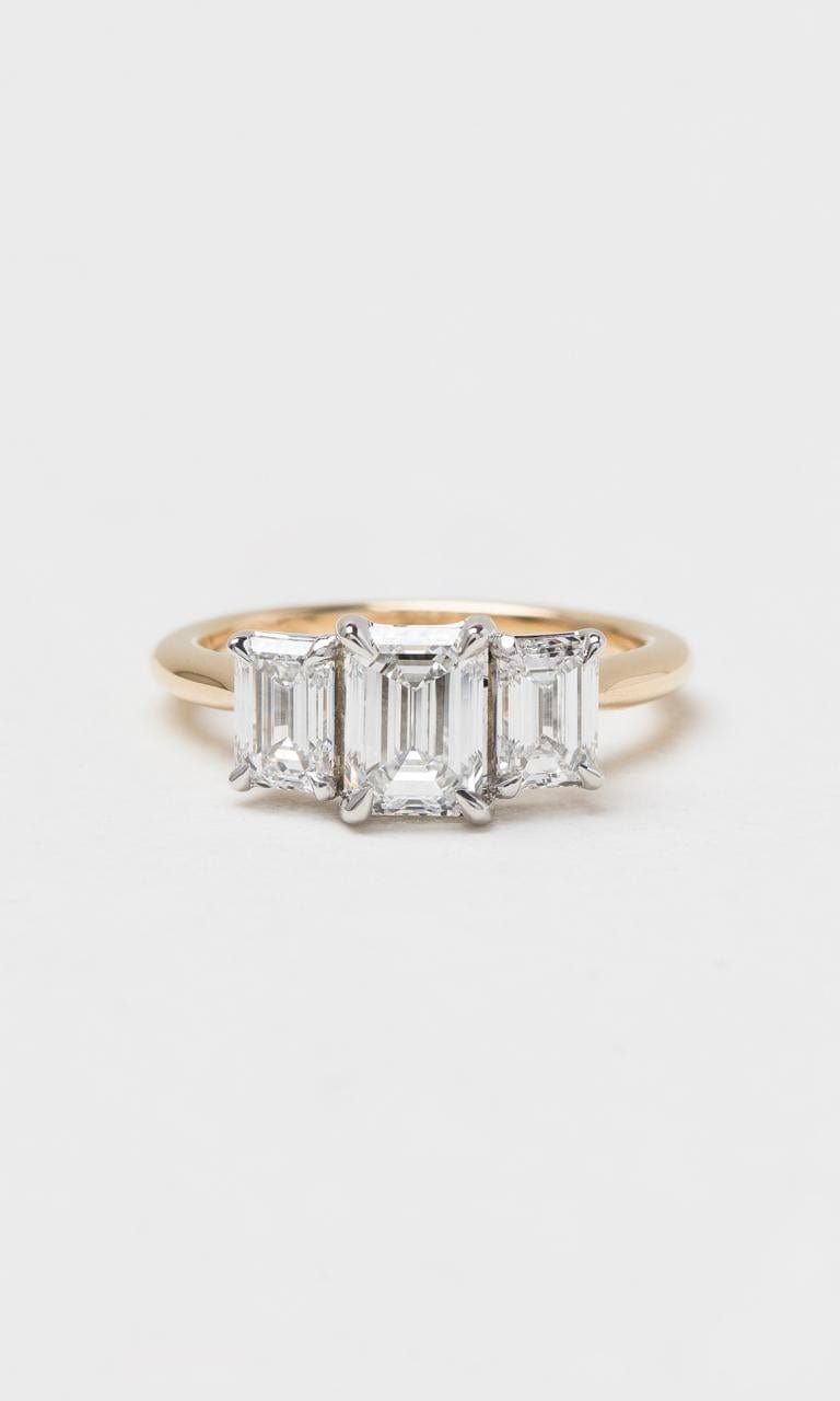 Hogans Family Jewellers 18K YWG 1.51ct TDW Emerald Cut Diamond Trilogy Ring