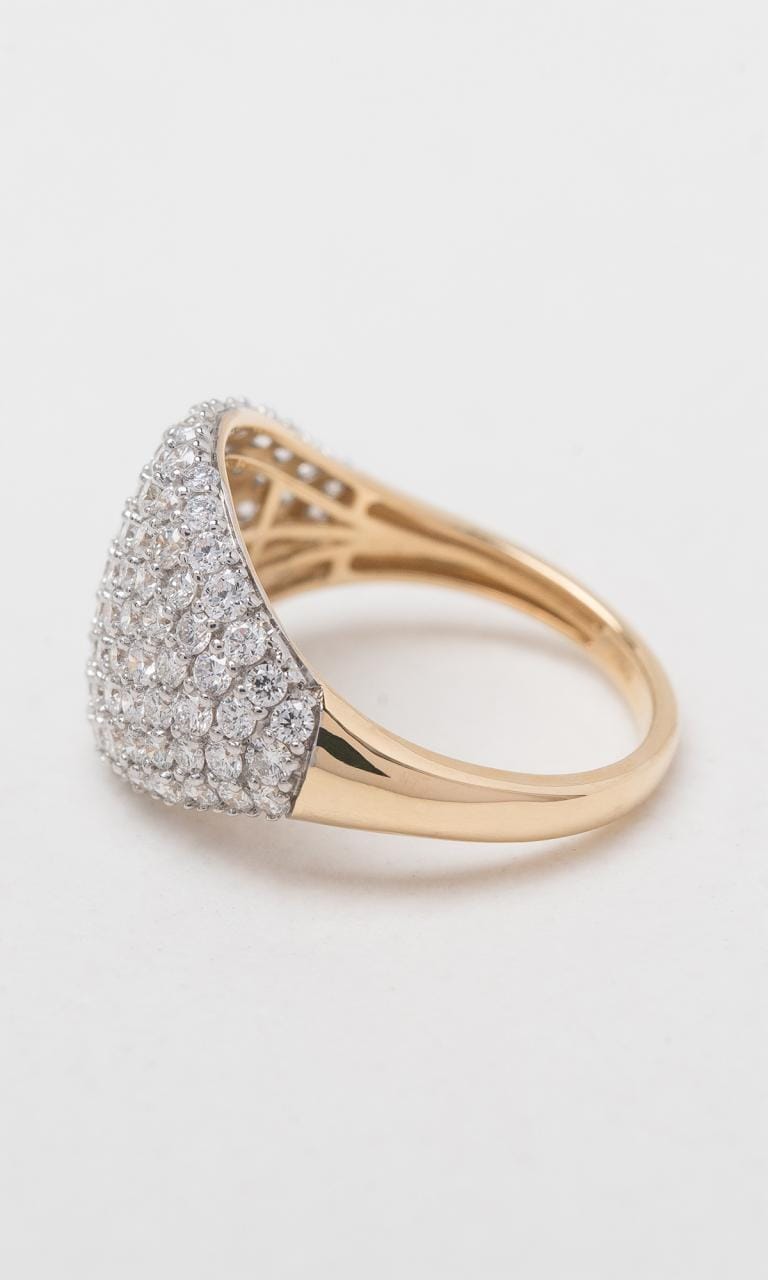 Hogans Family Jewellers 18K YWG 1.53ct Round Brilliant Cut Diamond Wide Dress Ring