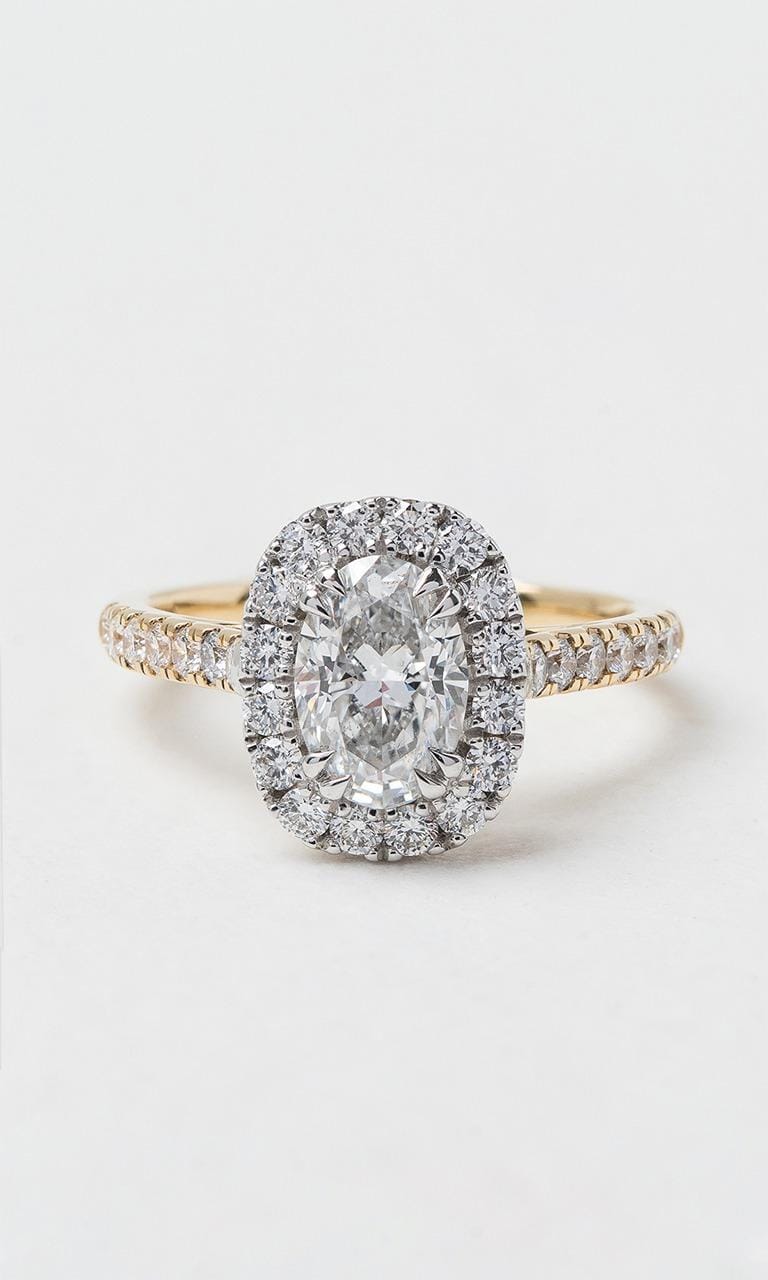 Hogans Family Jewellers 18K YWG 1.70ct TDW Oval Cut Diamond Halo Ring