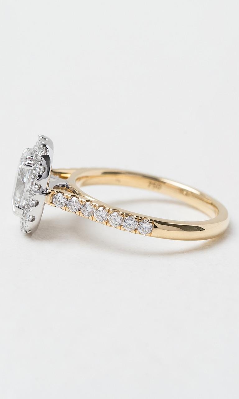 Hogans Family Jewellers 18K YWG 1.70ct TDW Oval Cut Diamond Halo Ring