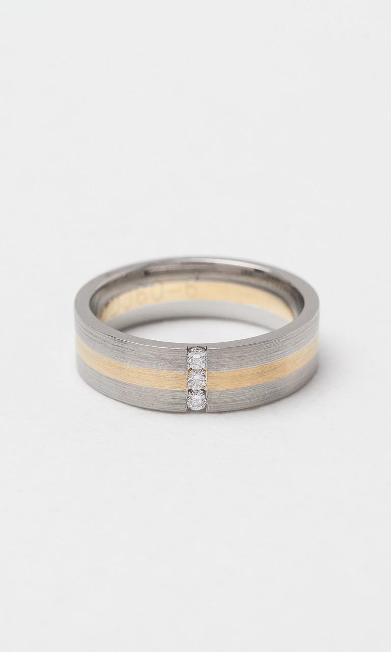 Hogans Family Jewellers 18K YWG 6mm 0.09ct TDW Round Brilliant Cut Diamond Gents Band