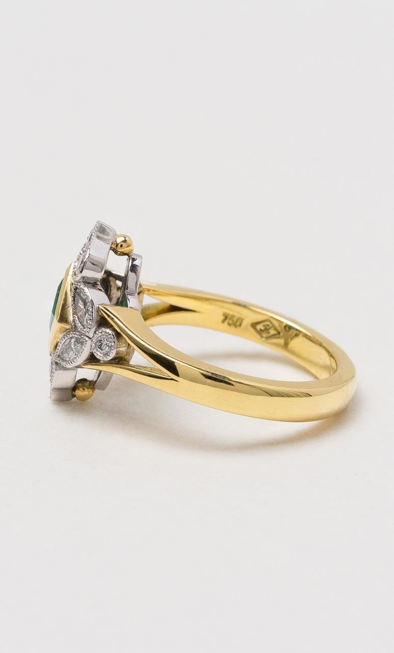 Hogans Family Jewellers 18K YWG Brazilian Emerald Dress Ring