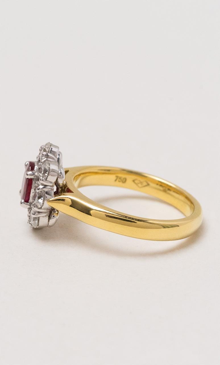 Hogans Family Jewellers 18K YWG Burmese Ruby Cluster Dress Ring