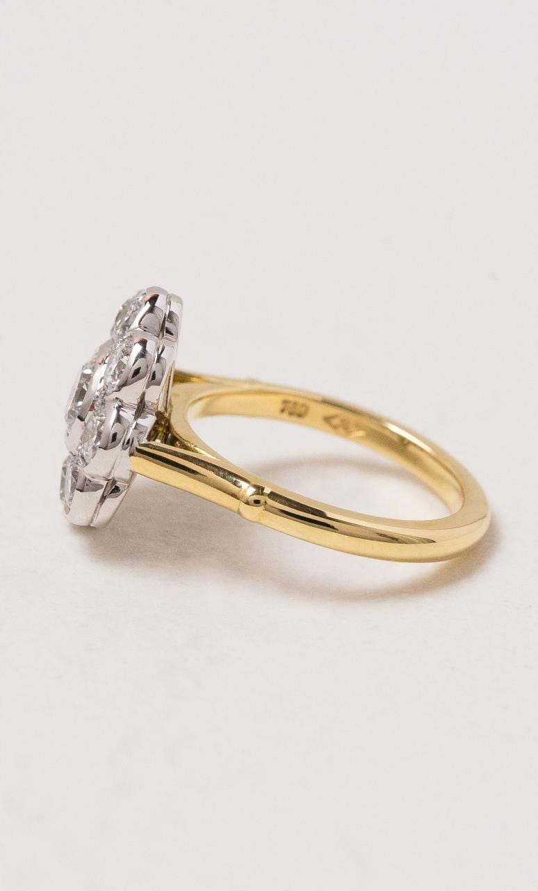 Hogans Family Jewellers 18K YWG Diamond Daisy Cluster Ring