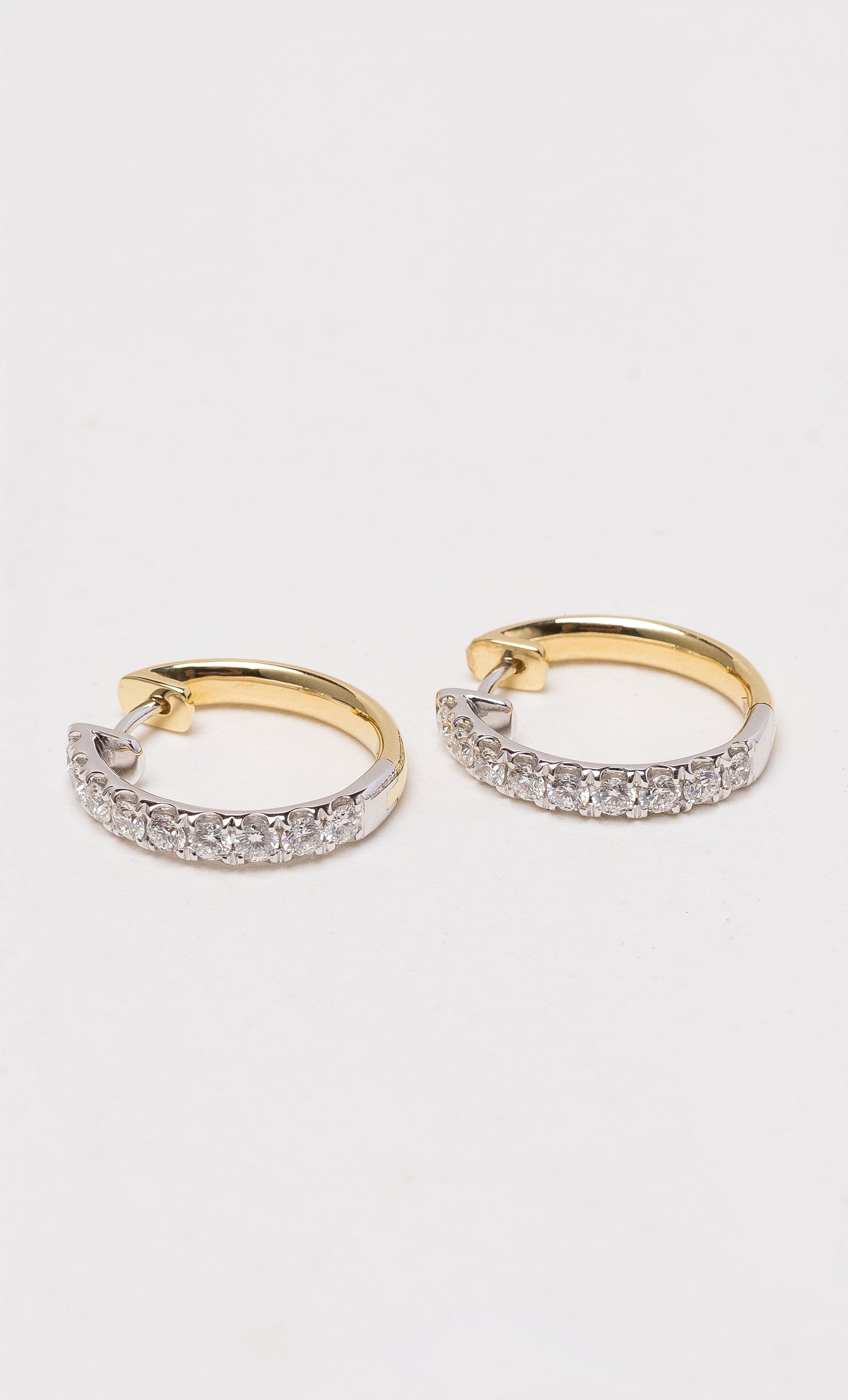 Hogans Family Jewellers 18K YWG Diamond Huggie Earrings