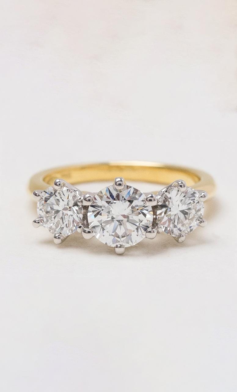 Hogans Family Jewellers 18K YWG Diamond Trilogy Ring