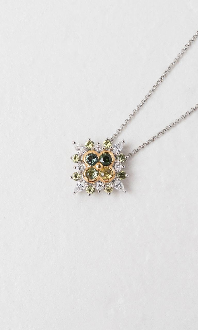 Hogans Family Jewellers 18K YWG Multi-Coloured Sapphire Necklace