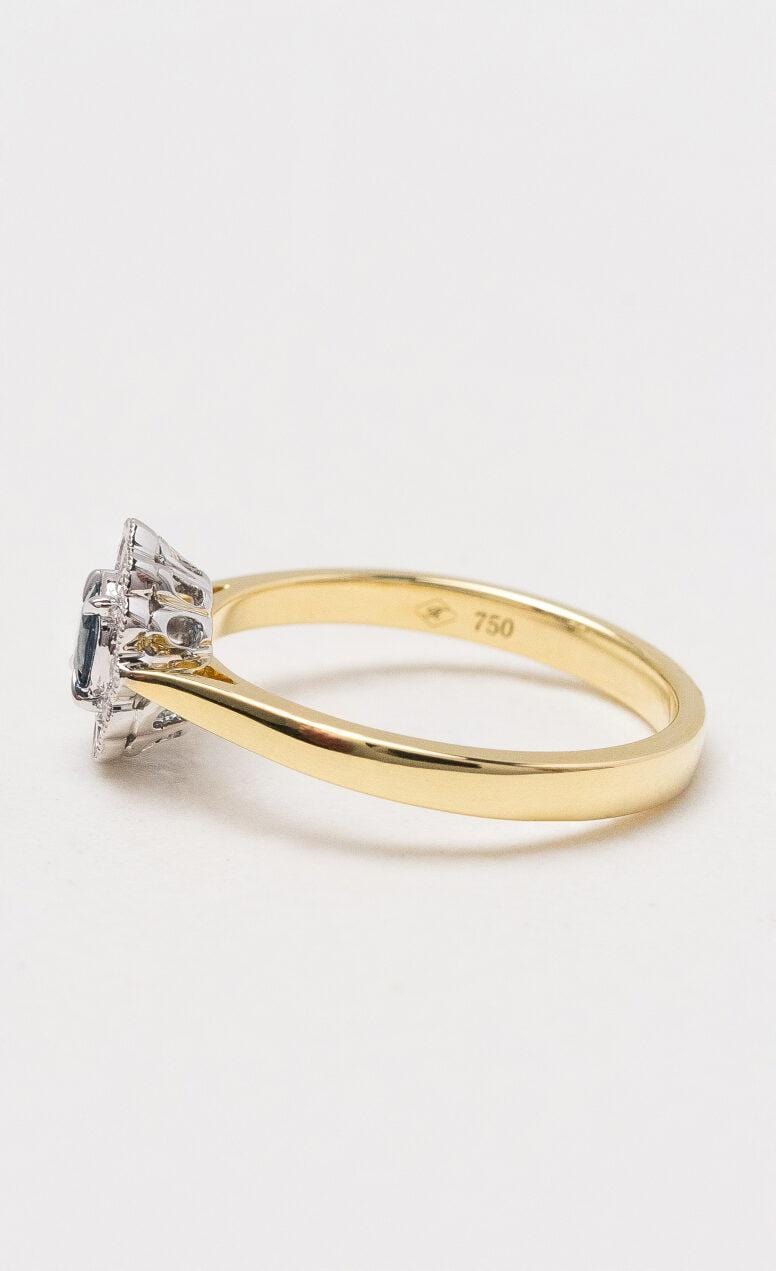 Hogans Family Jewellers 18K YWG Oval Australian Sapphire Cluster Ring