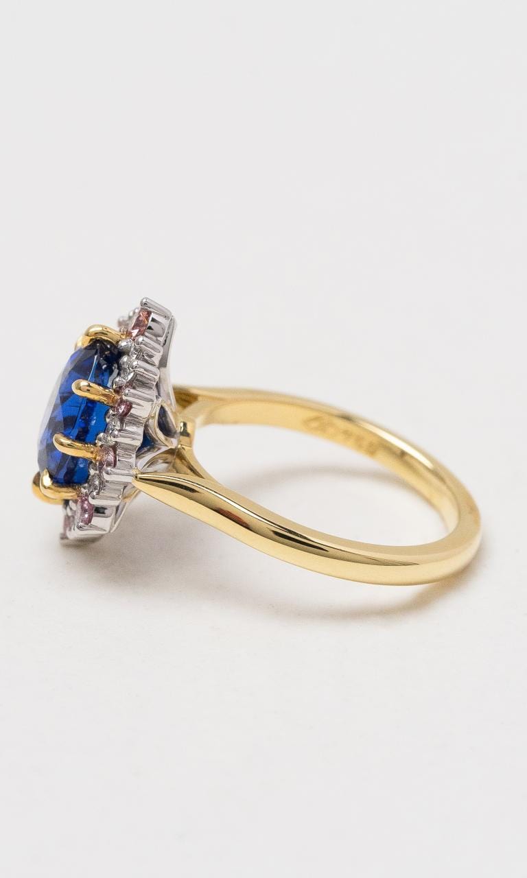 Hogans Family Jewellers 18K YWG Oval Ceylon Sapphire & Diamond Ring