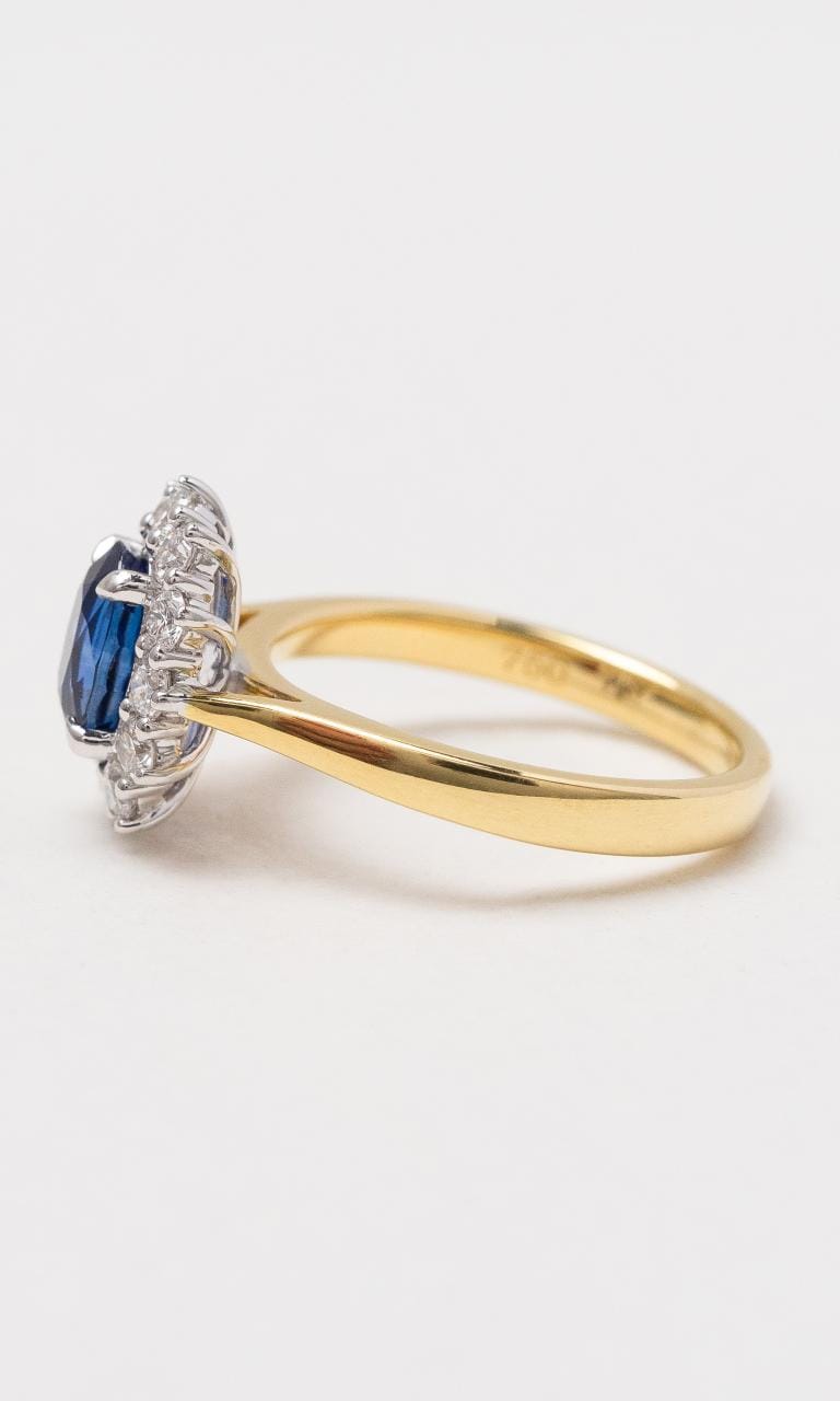 Hogans Family Jewellers 18K YWG Oval Sapphire & Diamond Ring