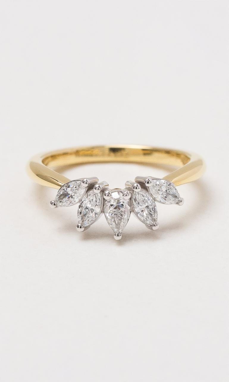 Hogans Family Jewellers 18K YWG Pear & Marquise Diamond Contoured Ring