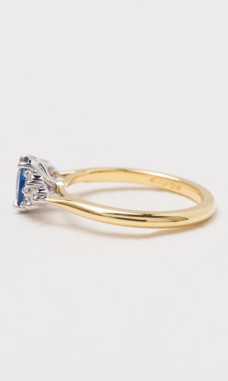 Hogans Family Jewellers 18K YWG Tri-Cluster Sapphire & Diamond Ring