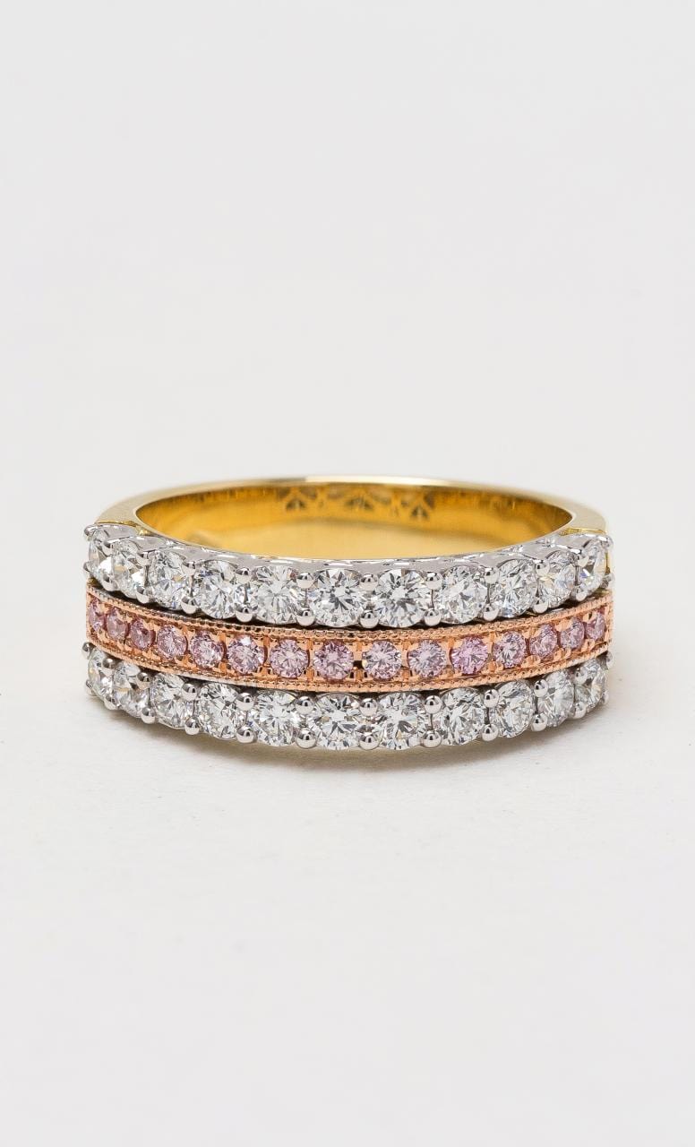 Hogans Family Jewellers 18K YWRG Pink Diamond Band